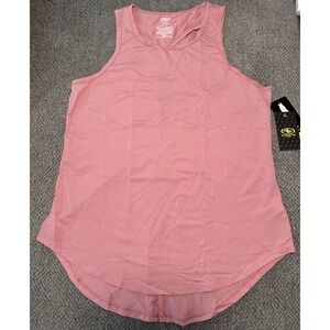 Athletic Works Womens Pink Dotted Racerback Tank Top Gym Workout Size Medium